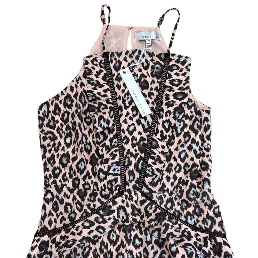 NWT Adelyn Rae Camille Fit and Flare Dress Leopard Cheetah‎ Print Tiered Medium - Picture 2 of 12